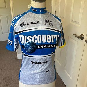 Nike Dri Fit Cycling Jersey Size Small Mens Bike 3/4 Zip Discovery Channel Trek